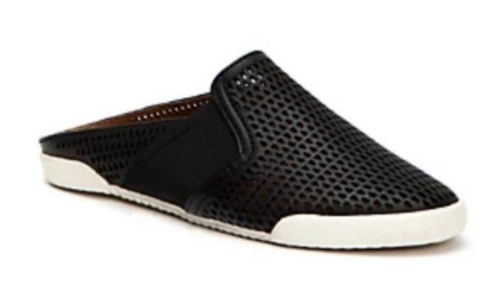 Frye Women 8.5 M Black Leather Melanie Perforated Slip On Backless Mules